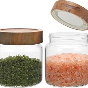 Artisan Glass Food Container – Superior Borosilicate Jar with Acacia Wood Screw Lid